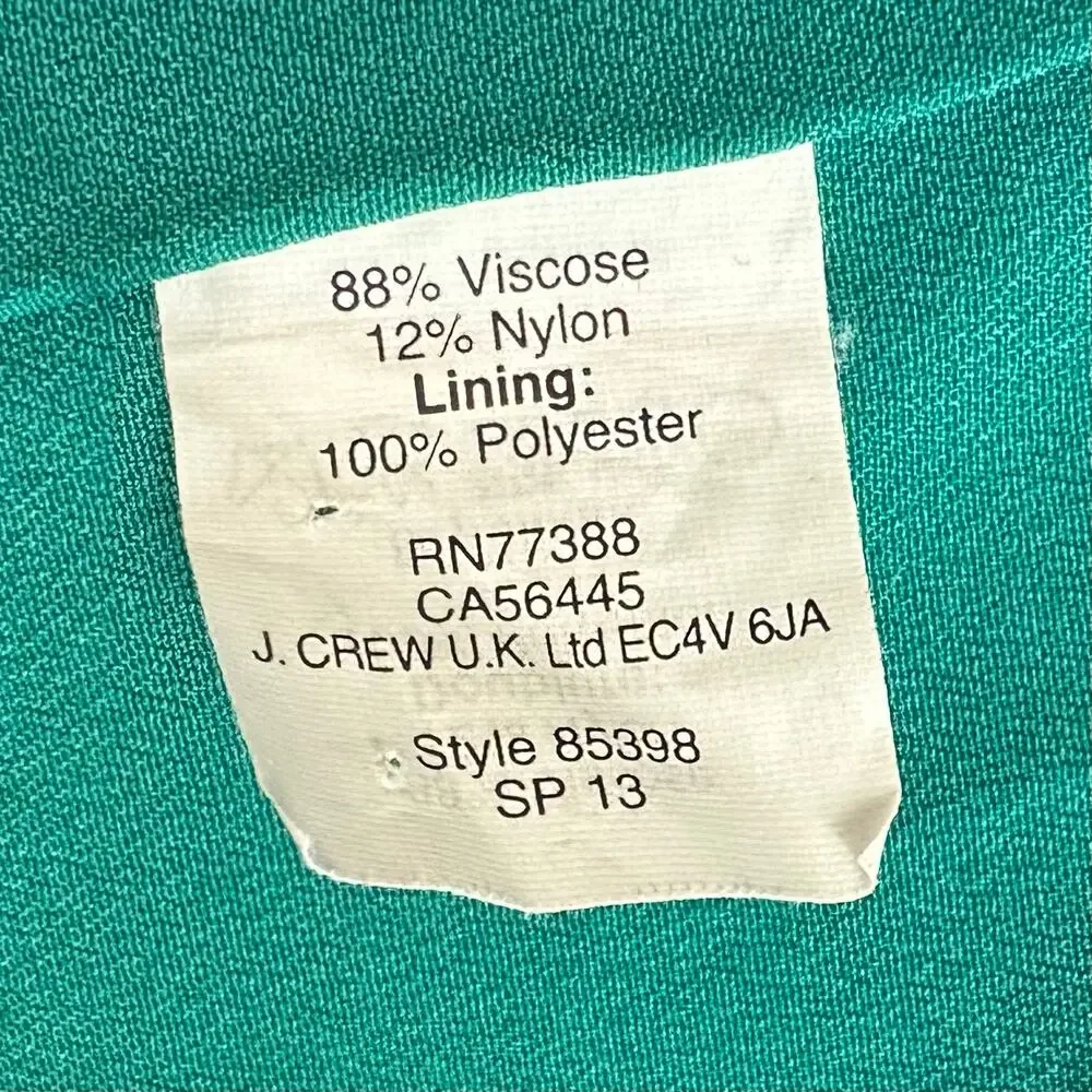 J. Crew Crinkle City Mini Skirt Green 85398 Size 00